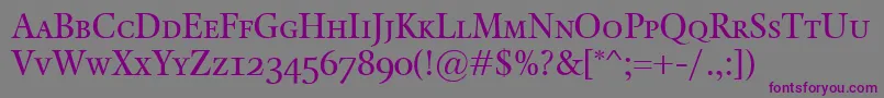 フォントKalixSmallcaps – 紫色のフォント、灰色の背景