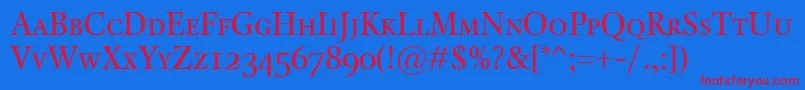 フォントKalixSmallcaps – 赤い文字の青い背景