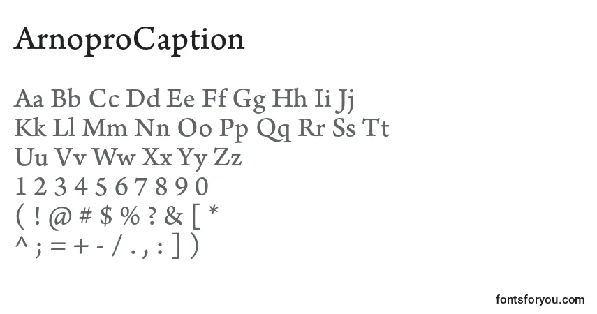 Шрифт ArnoproCaption – алфавит, цифры, специальные символы