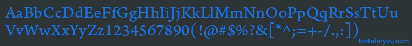 フォントArnoproCaption – 黒い背景に青い文字