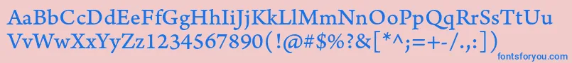 ArnoproCaption Font – Blue Fonts on Pink Background