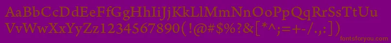 ArnoproCaption Font – Brown Fonts on Purple Background