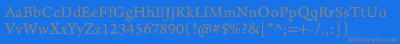 ArnoproCaption-Schriftart – Graue Schriften auf blauem Hintergrund
