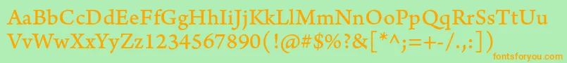 ArnoproCaption Font – Orange Fonts on Green Background