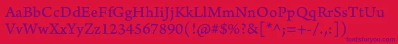 Шрифт ArnoproCaption – фиолетовые шрифты на красном фоне