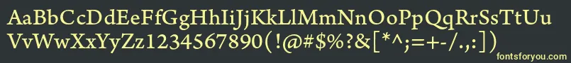 フォントArnoproCaption – 黒い背景に黄色の文字