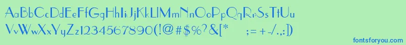 Parisiant Font – Blue Fonts on Green Background