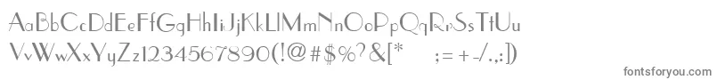 Parisiant-fontti – harmaat kirjasimet valkoisella taustalla