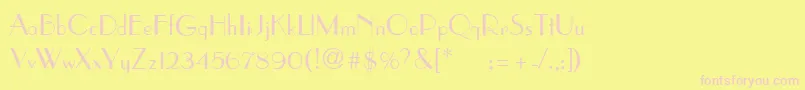 Parisiant-fontti – vaaleanpunaiset fontit keltaisella taustalla