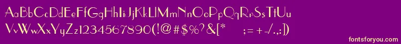 Parisiant Font – Yellow Fonts on Purple Background