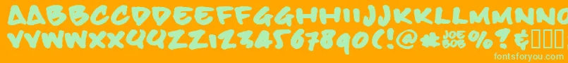 Billbh Font – Green Fonts on Orange Background