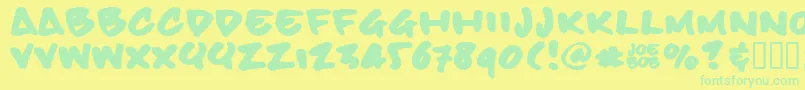 Billbh Font – Green Fonts on Yellow Background