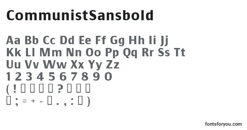 A fonte CommunistSansbold – alfabeto, números, caracteres especiais