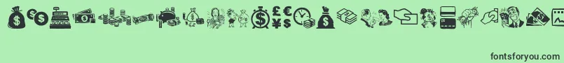 MoneyMoneyMoney Font – Black Fonts on Green Background