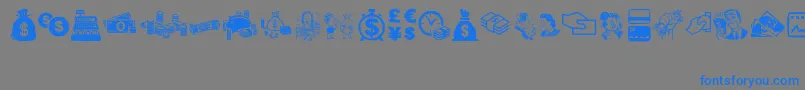 MoneyMoneyMoney-Schriftart – Blaue Schriften auf grauem Hintergrund