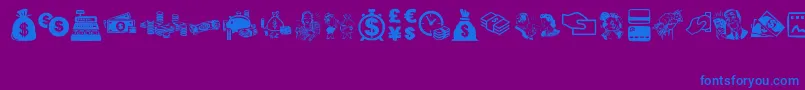 MoneyMoneyMoney Font – Blue Fonts on Purple Background