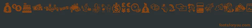 MoneyMoneyMoney Font – Brown Fonts on Black Background