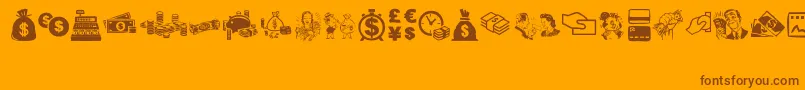 MoneyMoneyMoney Font – Brown Fonts on Orange Background