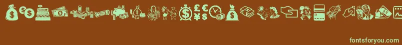 MoneyMoneyMoney Font – Green Fonts on Brown Background