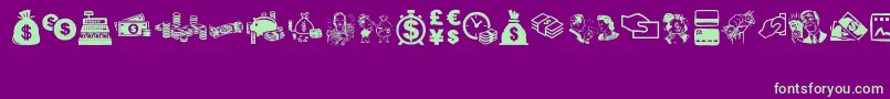 MoneyMoneyMoney Font – Green Fonts on Purple Background