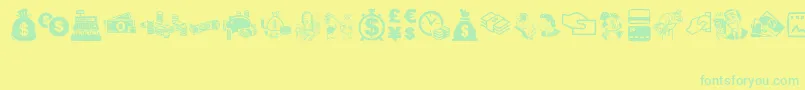 MoneyMoneyMoney Font – Green Fonts on Yellow Background