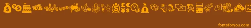 MoneyMoneyMoney Font – Orange Fonts on Brown Background