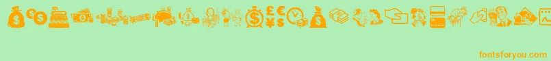 MoneyMoneyMoney Font – Orange Fonts on Green Background