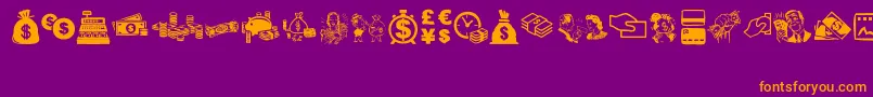 MoneyMoneyMoney Font – Orange Fonts on Purple Background