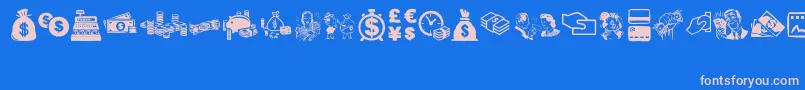 MoneyMoneyMoney Font – Pink Fonts on Blue Background