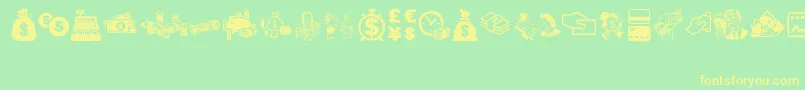 MoneyMoneyMoney Font – Yellow Fonts on Green Background