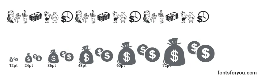 MoneyMoneyMoney Font Sizes