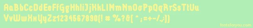 ArtillLucoSans923 Font – Yellow Fonts on Green Background