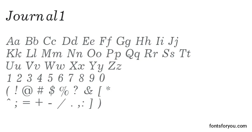 Fuente Journal1 - alfabeto, números, caracteres especiales