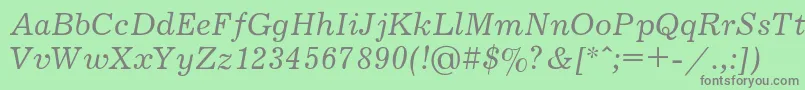 フォントJournal1 – 緑の背景に灰色の文字