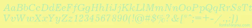 Journal1 Font – Green Fonts on Yellow Background