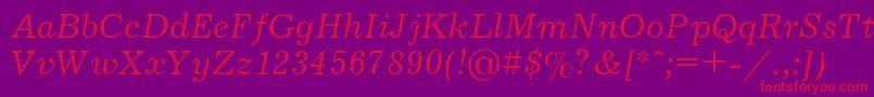 Journal1 Font – Red Fonts on Purple Background