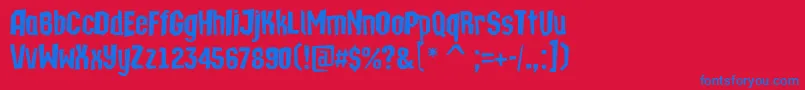 ATechnicsbrkDemibold Font – Blue Fonts on Red Background