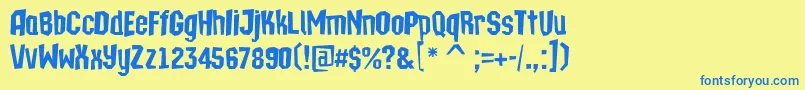 ATechnicsbrkDemibold Font – Blue Fonts on Yellow Background