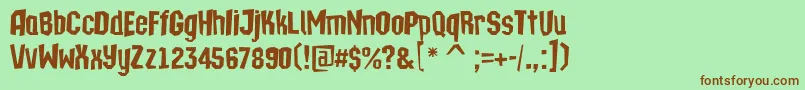 ATechnicsbrkDemibold Font – Brown Fonts on Green Background