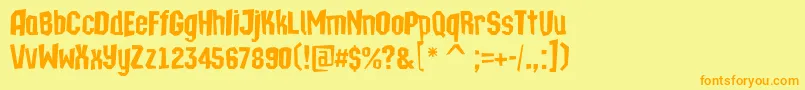 ATechnicsbrkDemibold Font – Orange Fonts on Yellow Background