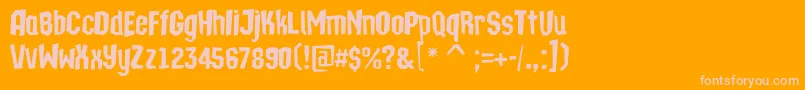 ATechnicsbrkDemibold Font – Pink Fonts on Orange Background