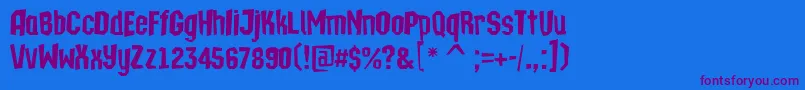 ATechnicsbrkDemibold Font – Purple Fonts on Blue Background