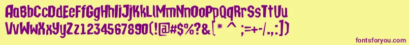 ATechnicsbrkDemibold Font – Purple Fonts on Yellow Background