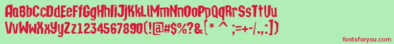 ATechnicsbrkDemibold Font – Red Fonts on Green Background