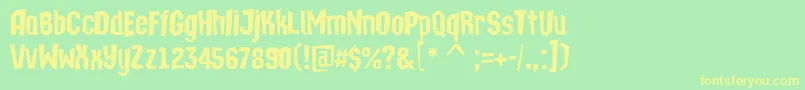 ATechnicsbrkDemibold Font – Yellow Fonts on Green Background