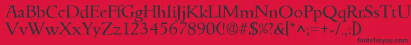 GoudyitalianRegular Font – Black Fonts on Red Background