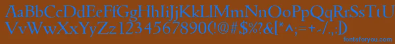 GoudyitalianRegular Font – Blue Fonts on Brown Background