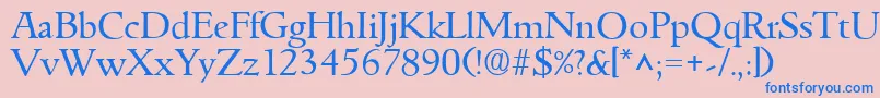 GoudyitalianRegular Font – Blue Fonts on Pink Background