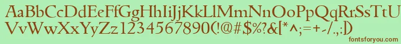 Czcionka GoudyitalianRegular – brązowe czcionki na zielonym tle