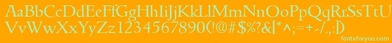 GoudyitalianRegular Font – Green Fonts on Orange Background